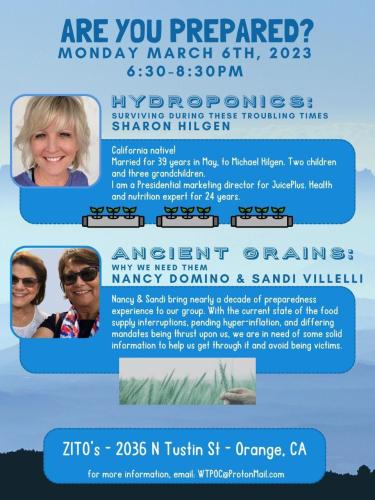 Orange, California - March 6, 2023 - Are You Prepared