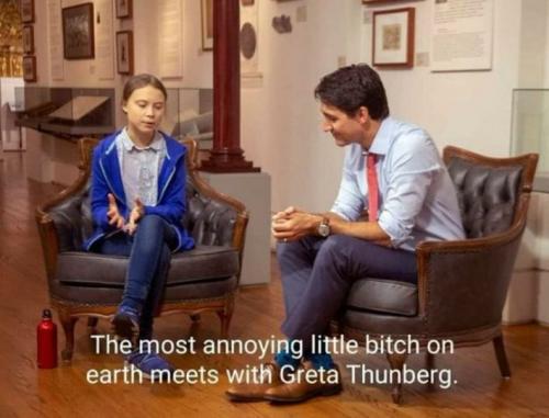 greta thunberg 57 - idiot meeting an even bigger idiot