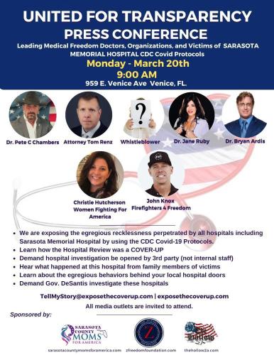 Venice, Florida - March 20, 2023 - United for Transparency Press Conference