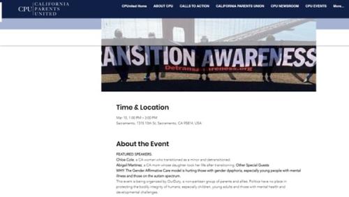 Sacramento, California - March 10, 2023 - Detransitioner Rally