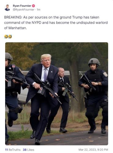 Ryan Fournier post on Truth Social