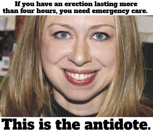 Chelse Clinton the antidote for an erection lasting longer than 4 hours