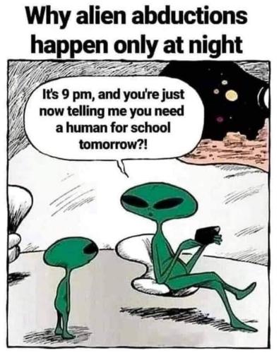 Why alien abductions happen only at night