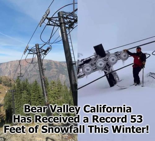 Bear Valley California Has Received a Record 53 Feet of Snowfall This Winter!