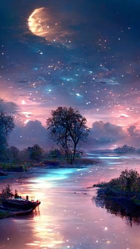 starlit fishing - portrait view