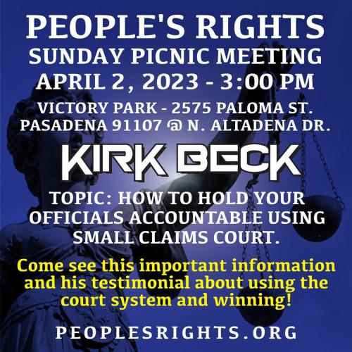 Pasadena, California - April 2, 2023 - Picnic Meeting - How to Hold Your Elected Officials Accountable