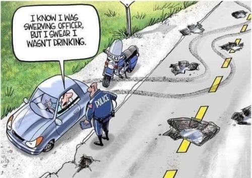 swerving on the road