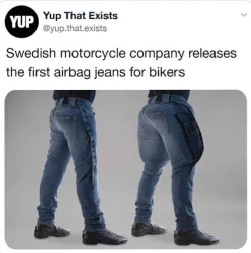 Jairbags are motorcycle jeans that can act as airbags