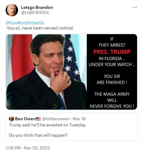 Letsgo Brandon DeSantis tweet