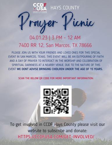 San Marcos, Texas - April 1, 2023 - Prayer Picnic