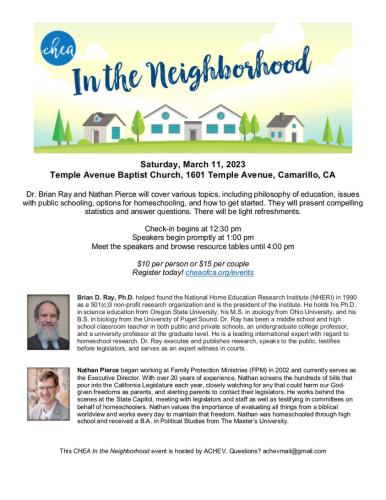 Camarillo, California - March 11, 2023 - Homeschooling Info Meeting