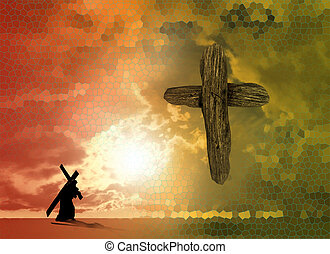 carrying-the-cross-the-figure-of-christ-carrying-the-cross-up-calvary-on-good-friday-the-sky-is-pictures_csp25768487