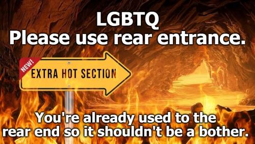 LGBTQ please use rear entrance
