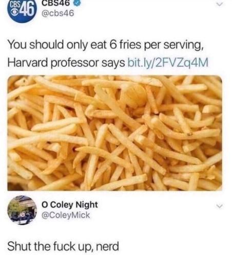 6 fries per serving