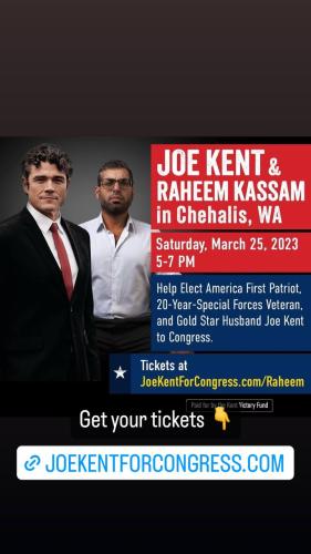 Chehalis, Washington - March 25, 2023 - Joe Kent and Raheem Kassam