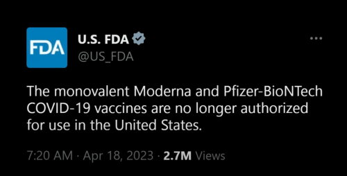 FDA monovalent Moderna Pfizer
