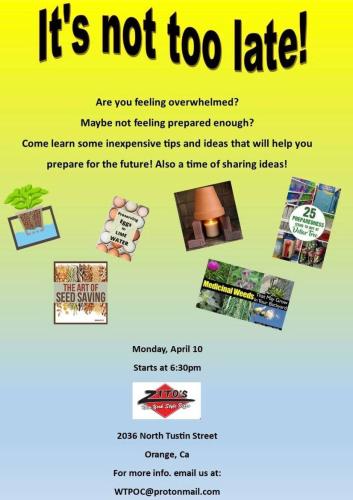 Orange, California - April 10, 2023 - Prepare for Future