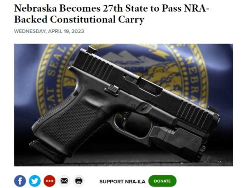Nebraska becomes 27th state to pass constitutional carry