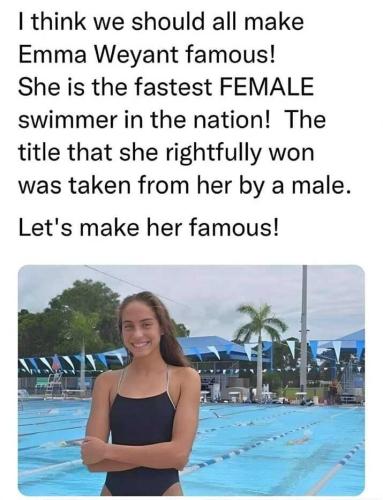Fastest female swimmer in the nation