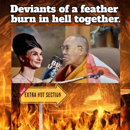 Deviants of a feather burn in hell together
