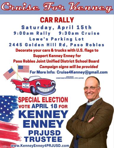 Paso Robles, California - April 15, 2023 - Cruise for Kenny Car Rally