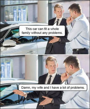 this car can fit a whole family without any problems