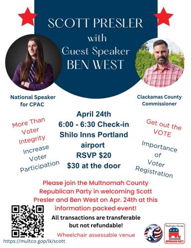 Portland, Oregon - April 24, 2023 - Scott Pressler