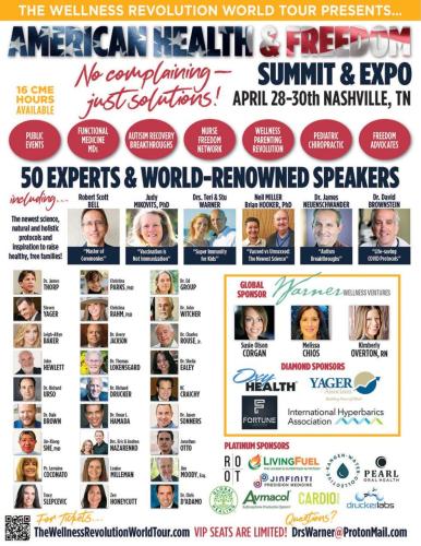 Nashville, Tennessee - April 28 - 30, 2023 - American Health and Freedom Summit and Expo