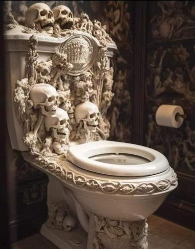 Toilet skulls watching you make deadly stink