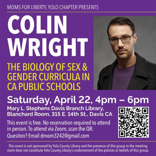 Davis, California – April 22, 2023 – The Biology of Sex and Gender Curricula in CA Public Schools