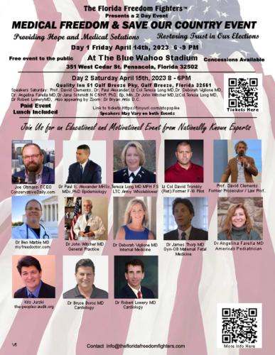 Pensacola, Florida - April 14, 2023 - Medical Freedom and Save Our Country Event