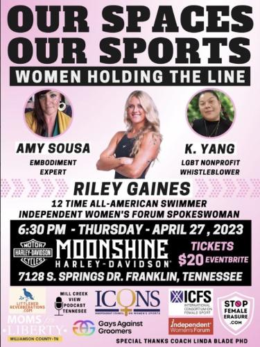 Franklin, Tennessee - April 27, 2023 - Our Spaces Our Sports - Women Holding the Line