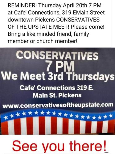 Pickens, South Carolina - April 20, 2023 - Meeting -  Conservatives of the Up State
