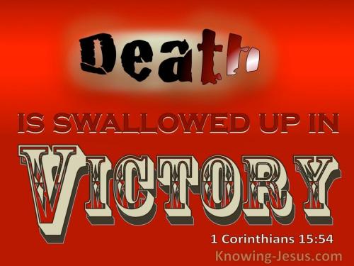 1 Corinthians 15-54 Death Is Swallowe Up In Victory red