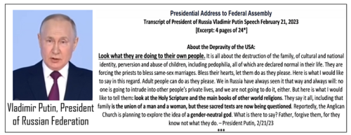 Putin on America's Depravity