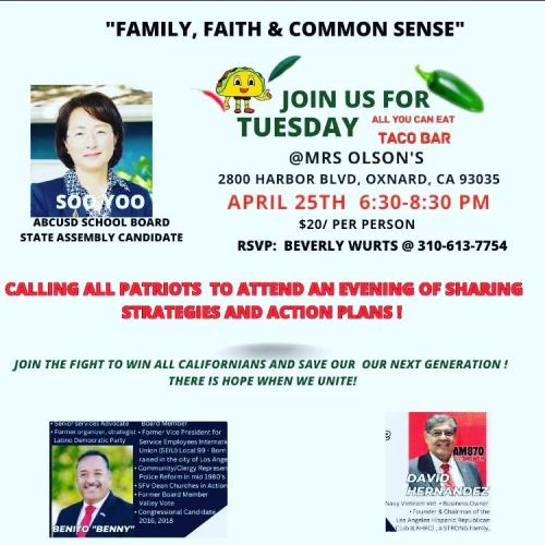 Oxnard, California – April 25, 2023 – Family. Faith and Common Sense