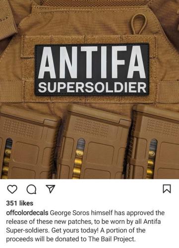 Soros Antifa super soldier patch