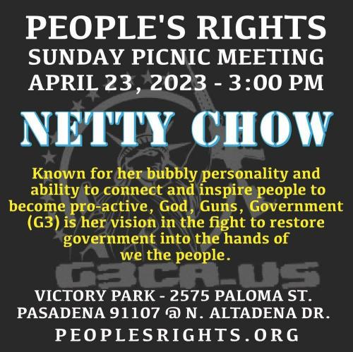 Pasadena, California - April 23, 2023 - People's Rights Picnic Meeting