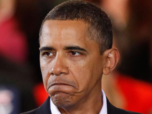Obama frowning