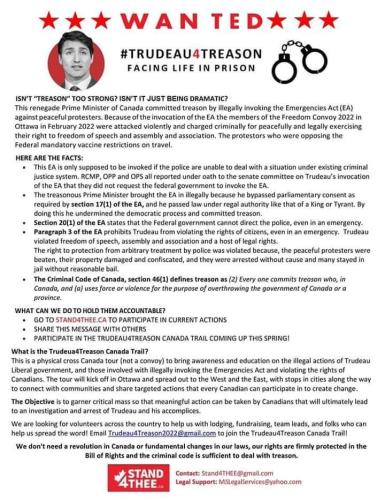 wanted for treason