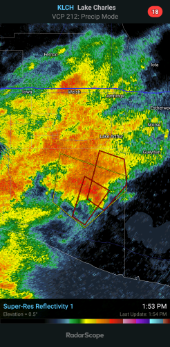 KLCH - Super-Res Reflectivity 1, 1_53 PM
