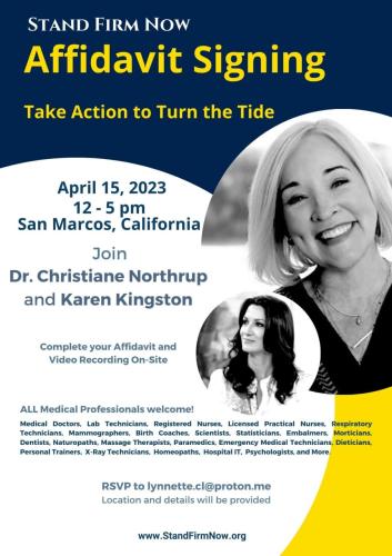 San Marcos, California - April 15, 2023 - Affidavit Signing