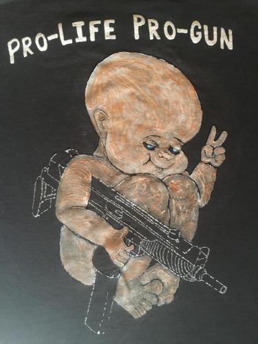 prolife progun uzi unborn baby tshirt