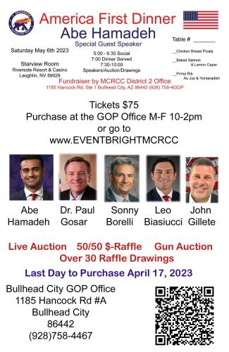 Bullhead City, Arizona - May 6, 2023 - America First Dinner