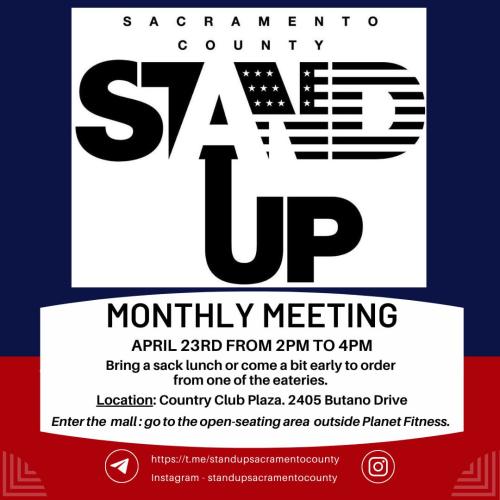 Sacramento, California - April 23, 2023 - Meeting of Stand Up Sacramento