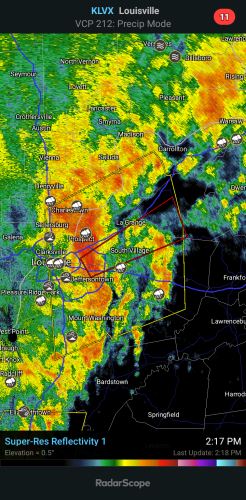 KLVX - Super-Res Reflectivity 1, 2_17 PM