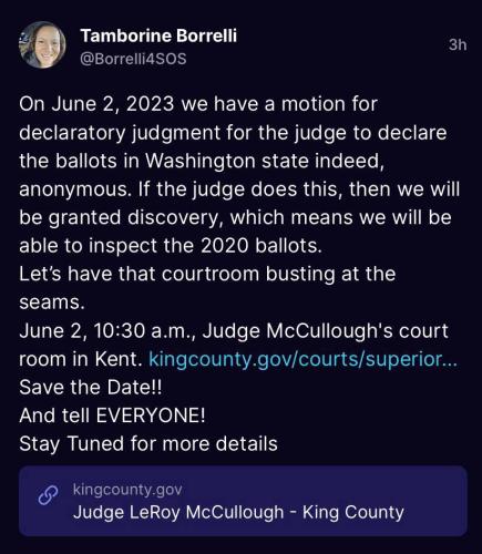 King County, Washington - June 2, 2023 - Court Hearing Ballots