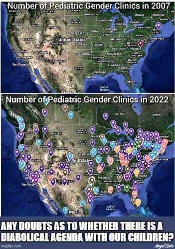 2007 2022 map of pediatric gender clinics