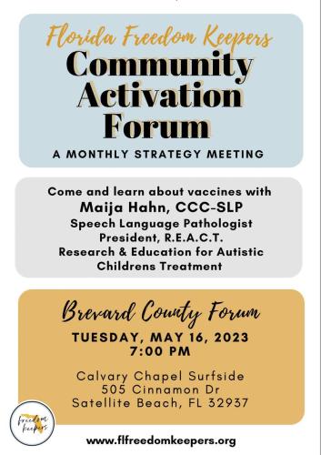 Satellite Beach, Florida - May 16, 2023 - Florida Freedom Keepers Community Activation Forum