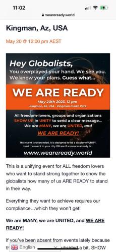 Kingman, Arizona - May 20, 2023 - Rally Against Globalists
